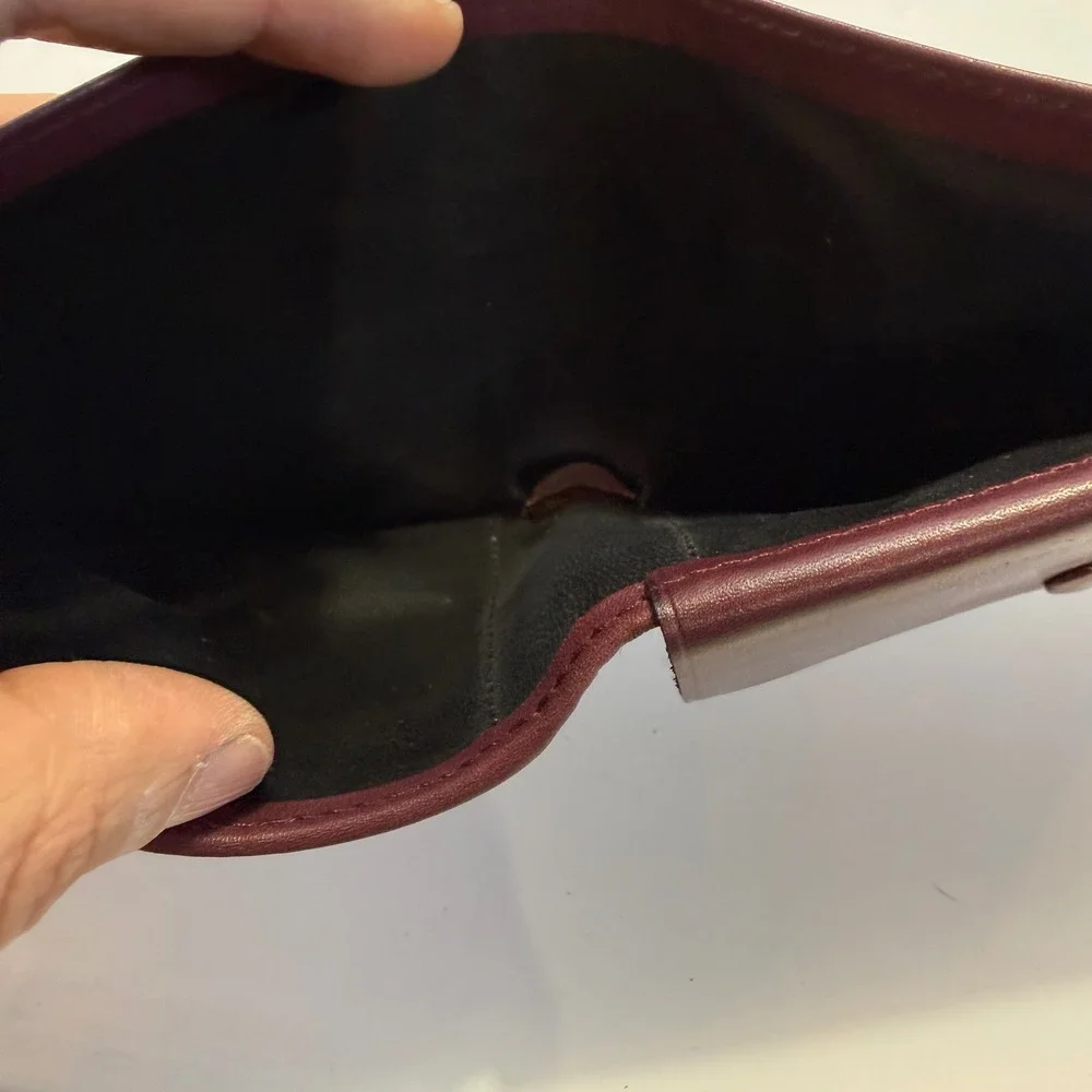Scuola del Cuoio Firenze Italian Leather Bifold Wallet Burgundy Heraldic Crest